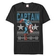 thumbnail image 1 of Men's Marvel Ugly Christmas Captain America Star  Graphic Tee Black X Large, 1 of 4