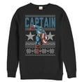thumbnail image 1 of Men's Marvel Ugly Christmas Captain America Star  Sweatshirt Black Large, 1 of 3