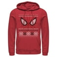thumbnail image 1 of Men's Marvel Ugly Christmas Spider-Man Mask Pull Over Hoodie Red X Large, 1 of 3