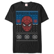 Men's Marvel Ugly Christmas Spider-Man Web Graphic Tee Black Medium