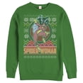 thumbnail image 1 of Men's Marvel Ugly Christmas Spider-Woman Sweatshirt Kelly Green 3X Large, 1 of 3