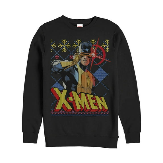 Men's Marvel Ugly Christmas X-Men Cyclops Sweatshirt Black 2X Large