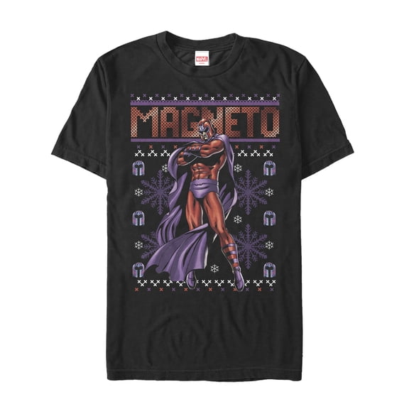 Men's Marvel Ugly Christmas X-Men Magneto Graphic Tee Black 4X Large
