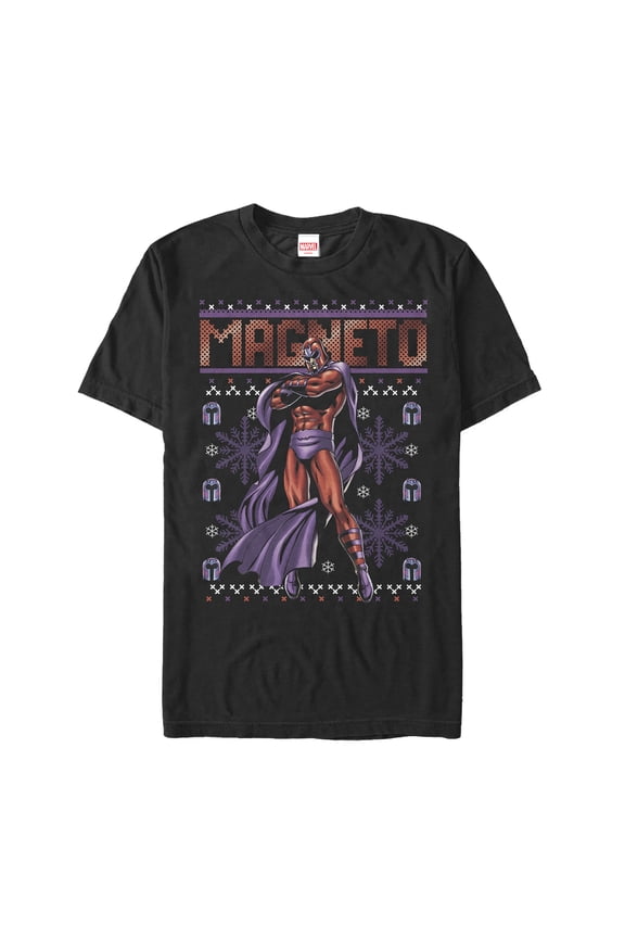 Men's Marvel Ugly Christmas X-Men Magneto Graphic Tee Black Small