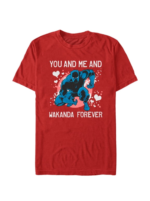 Men's Marvel Valentine Panther Wakanda Forever Graphic Tee Red 2X Large