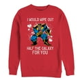 thumbnail image 1 of Men's Marvel Valentine Thanos Wipe Out Galaxy for You Sweatshirt Red Small, 1 of 3