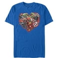 thumbnail image 1 of Men's Marvel Valentine's Day Avenger Heart Collage Graphic Tee Royal Blue Large, 1 of 4