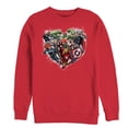 thumbnail image 1 of Men's Marvel Valentine's Day Avenger Heart Collage Sweatshirt Red Large, 1 of 3