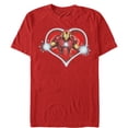 thumbnail image 1 of Men's Marvel Valentine's Day Iron Man Heart Frame  Graphic Tee Red Small, 1 of 4