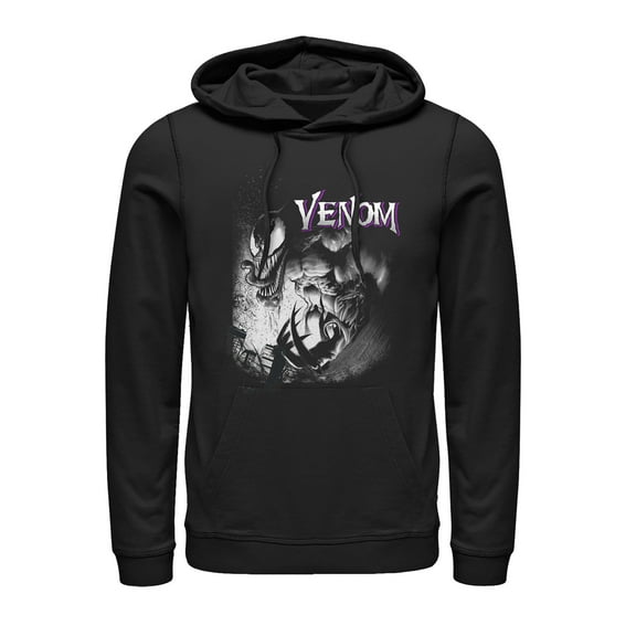 Men's Marvel Venom Angry  Pull Over Hoodie Black 2X Large