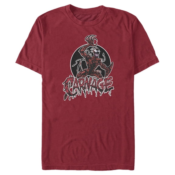 Men's Marvel Venom Carnage Circle  Graphic Tee Cardinal Large