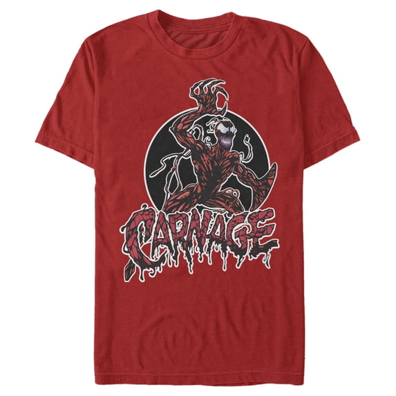 Men's Marvel Venom Carnage Circle Graphic Tee Red Small