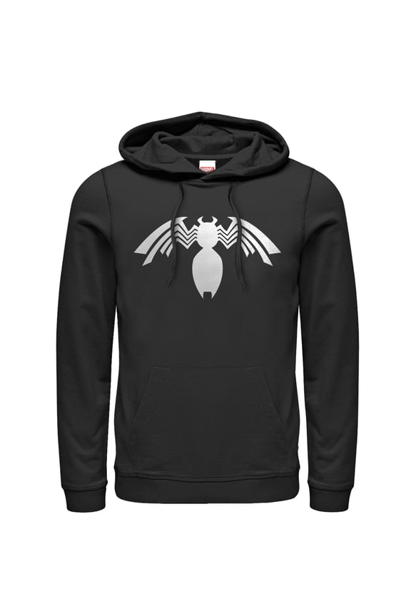 Men's Marvel Venom Emblem Pull Over Hoodie Black Medium