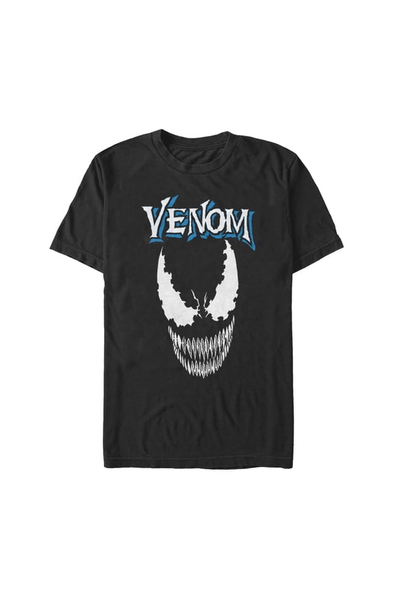 Men's Marvel Venom Face Logo Graphic Tee Black Medium