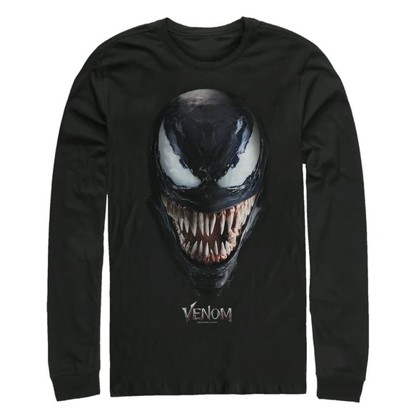 Men's Marvel Venom Film All Smiles  Long Sleeve Shirt Black Medium
