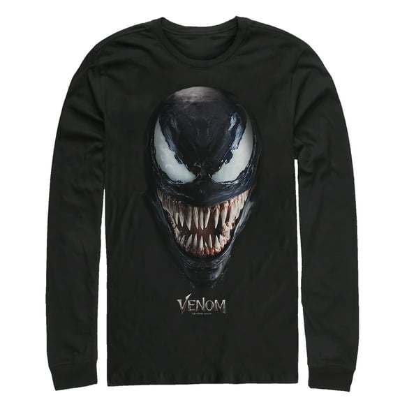 Men's Marvel Venom Film All Smiles Long Sleeve Shirt Black Medium