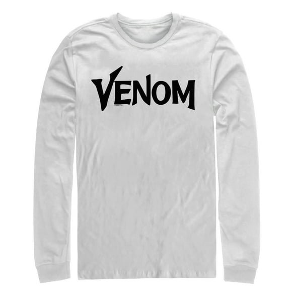 Men's Marvel Venom Film Bold Logo  Long Sleeve Shirt White Large