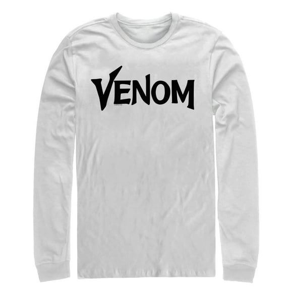 Men's Marvel Venom Film Bold Logo Long Sleeve Shirt White Medium