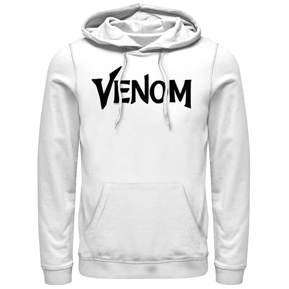 Men's Marvel Venom Film Bold Logo Pull Over Hoodie White X Large