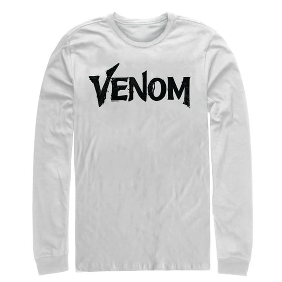 Men's Marvel Venom Film Contagious Logo Long Sleeve Shirt White 2X Large