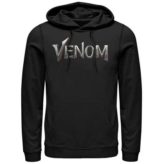 Men's Marvel Venom Film Metallic Logo  Pull Over Hoodie Black Large