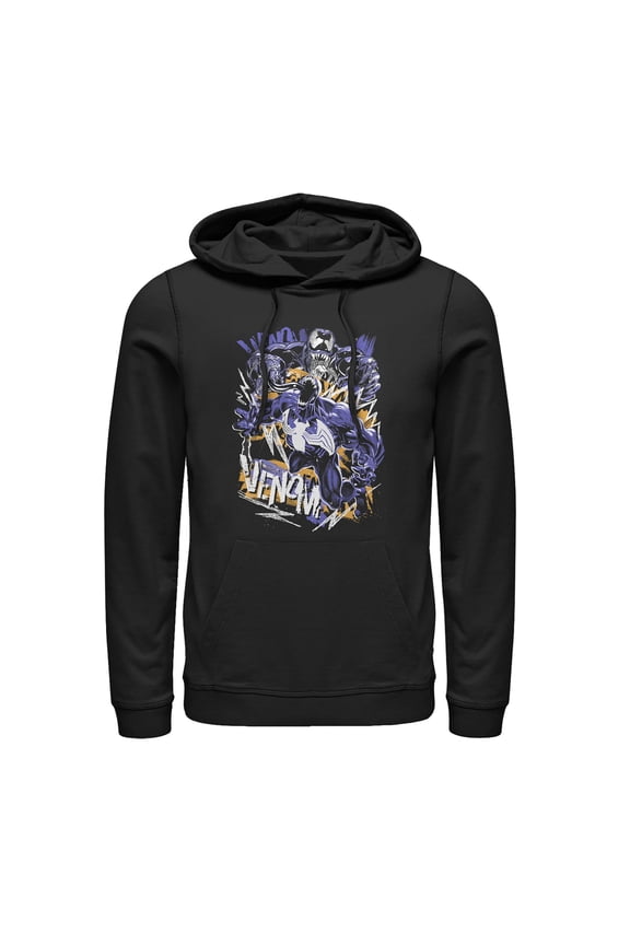 Men's Marvel Venom Graffiti  Pull Over Hoodie Black Medium