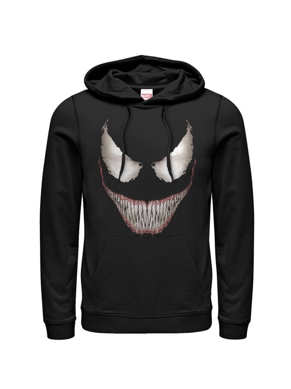 Men's Marvel Venom Grin Pull Over Hoodie Black X Large