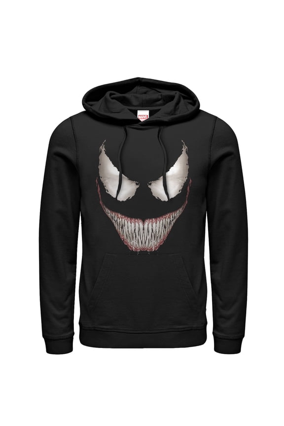 Men's Marvel Venom Grin Pull Over Hoodie Black X Large