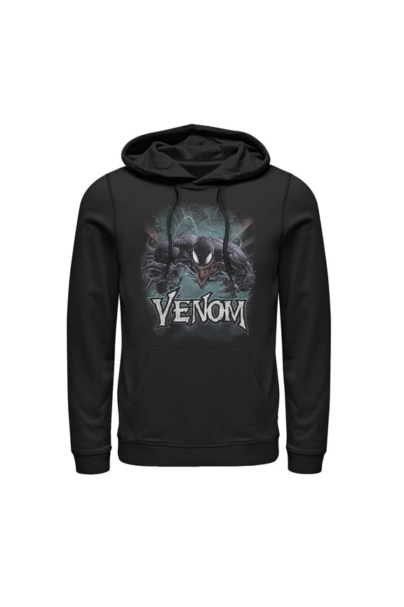 Men's Marvel Venom Jumps Pull Over Hoodie Black Medium