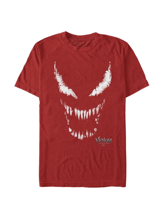 Men's Marvel Venom: Let There be Carnage Big White and Red face Graphic Tee Red Large