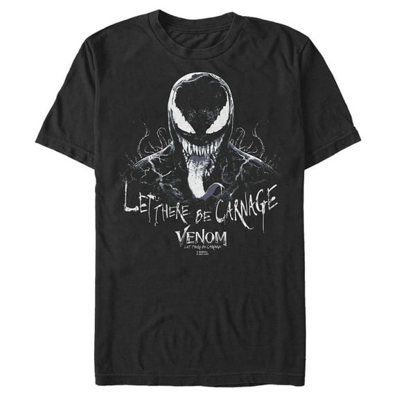 Men's Marvel Venom: Let There be Carnage Black and White Graphic Tee Black X Large