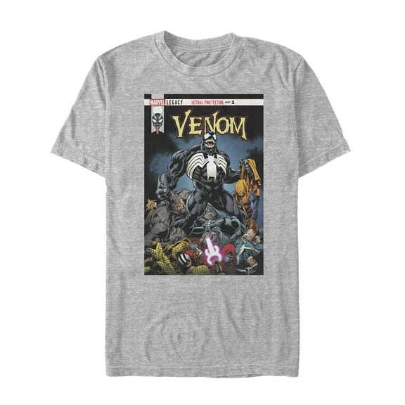 Men's Marvel Venom Lethal Protector Pile  Graphic Tee Athletic Heather Medium