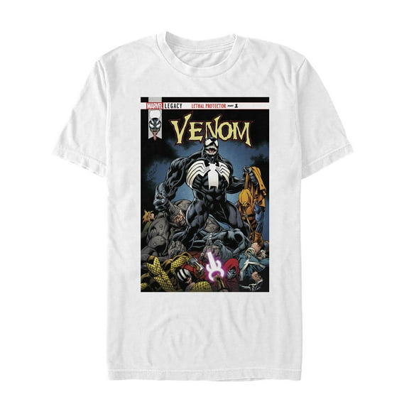 Men's Marvel Venom Lethal Protector Pile  Graphic Tee White Small