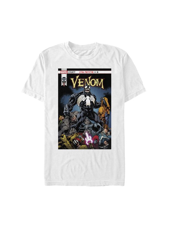Men's Marvel Venom Lethal Protector Pile Graphic Tee White Small