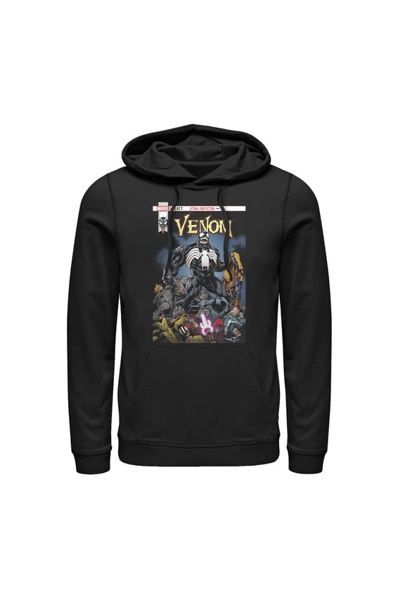 Men's Marvel Venom Lethal Protector Pile  Pull Over Hoodie Black Medium