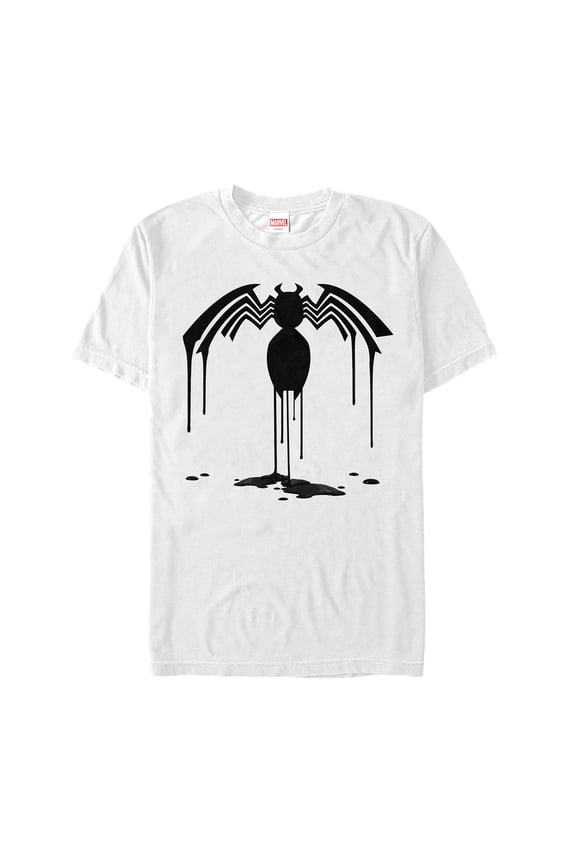 Men's Marvel Venom Logo Drip Pattern Graphic Tee White Medium
