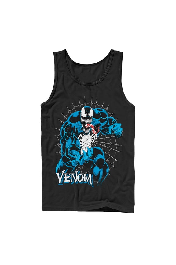 Men's Marvel Venom Retro Web Tank Top Black 2X Large