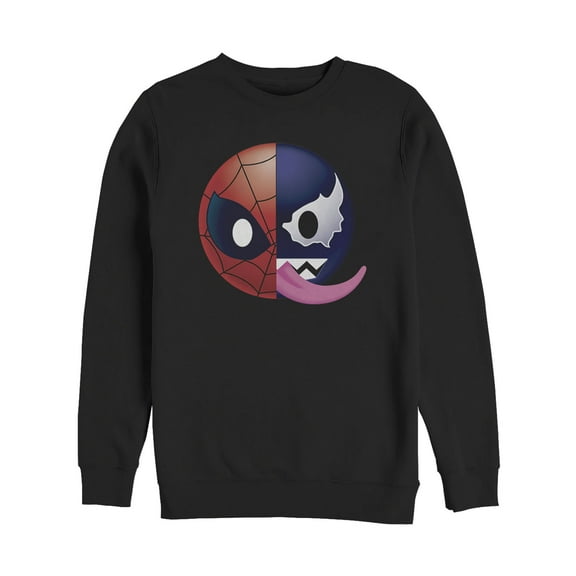 Men's Marvel Venom Spider-Man Split Emoticon Sweatshirt Black Small