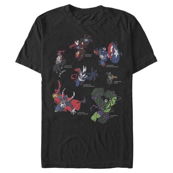 Men's Marvel Venomized Hero Circle Graphic Tee Black Small