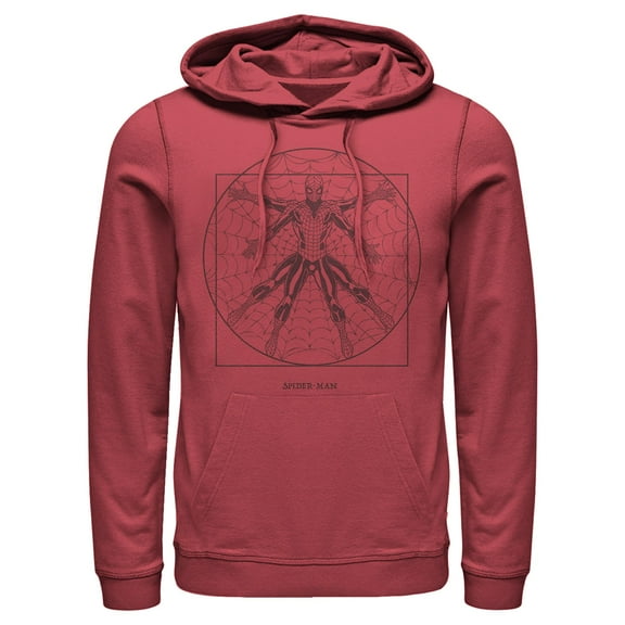 Men's Marvel Vitruvian Spider-Man Sketch  Pull Over Hoodie