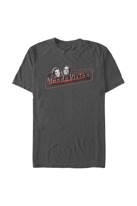 Men's Marvel WandaVision 50s Floating Logo Graphic Tee Charcoal Medium
