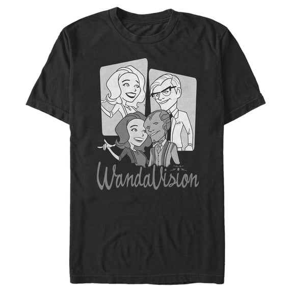 Men's Marvel WandaVision '60s Animated Graphic Tee Black Small