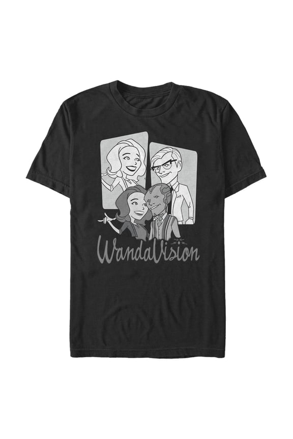 Men's Marvel WandaVision '60s Animated Graphic Tee Black Small