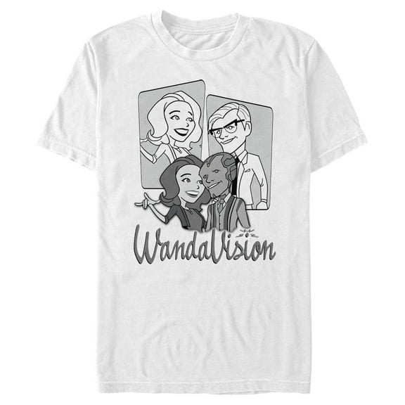 Men's Marvel WandaVision '60s Animated  Graphic Tee White Medium
