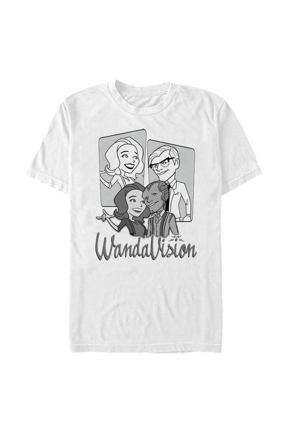Men's Marvel WandaVision '60s Animated  Graphic Tee White Medium
