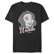 Mens Marvel WandaVision Animated Retro Wanda Graphic Tee Black X Large
