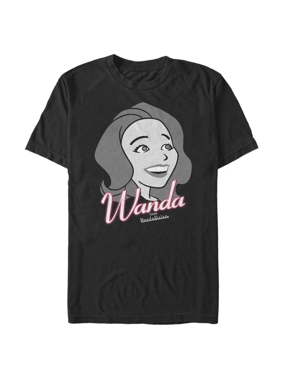 Men's Marvel WandaVision Animated Retro Wanda Graphic Tee Black X Large
