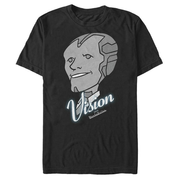 Men's Marvel WandaVision Animated Vision  Graphic Tee Black Medium