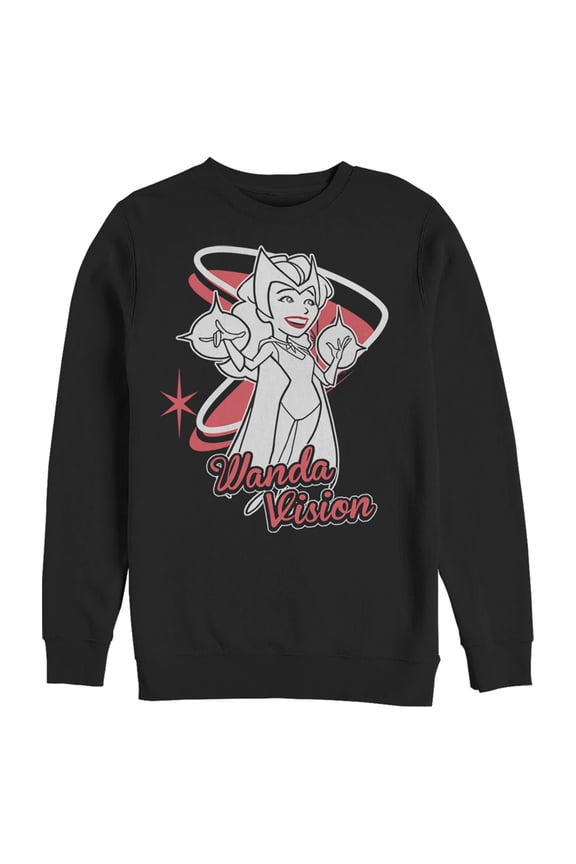 Men's Marvel WandaVision Animated Wanda  Sweatshirt Black Large