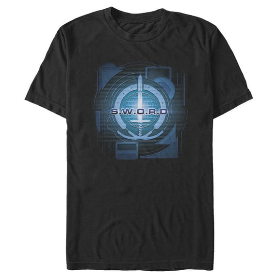 Men's Marvel WandaVision Digital S.W.O.R.D Logo Graphic Tee Black Small